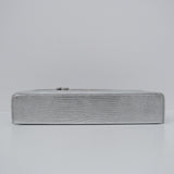 Chanel Slim Long Vanity Silver Metallic Lizard Embossed GHW