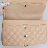 Chanel Double Flap Jumbo Beige SHW - s14