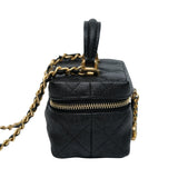 Chanel Black Micro Caviar Vanity Case with Chain - s31