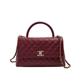 HOLD | Chanel Coco Handle Medium Burgundy GHW - (MICROCHIP)