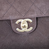 HOLD | Chanel Maxi Flap Suede Choco Brown GHW - (MICROCHIP)