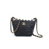 Chanel 21s Distressed Hobo Bag Black -s31