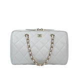 Chanel Mini Bowling Bag White GHW - (BRANDNEW)