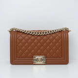 Chanel Le Boy Dark Caramel Old Medium - (BRANDNEW)
