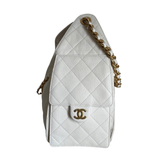 HOLD Chanel 25 Medium White GHW - (MICROCHIP)
