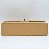 Chanel Double Flap Medium Dark Beige Vintage GHW -s8