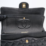 Chanel Double Flap Medium Black Caviar GHW -s9