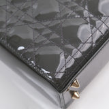 Dior Lady Dior Small Patent Dark Gray