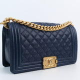 Chanel Le Boy Old Medium Blue -s27