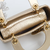 Dior Mini Lady D Phython Gold