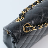 Chanel Double Flap Medium Black Caviar GHW -s9