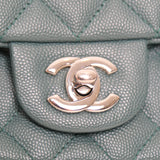 Chanel Mini Square Green Caviar SHW - s24