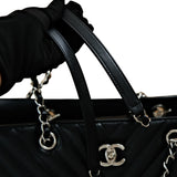 Chanel Chevron Timeless Tote Caviar SHW -s22