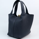 Hermes Picotin 18 Bleu Nuit GHW  -Y