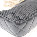 Chanel 2025SS Mesh & Shiny Lambskin Clutch with Chain