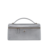 Chanel Slim Long Vanity Silver Metallic Lizard Embossed GHW