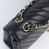 Chanel Chevron Double Flap Medium -s23