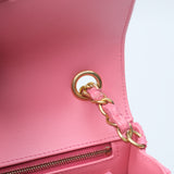 HOLD | Chanel Mini Rectangle Python Pink GHW