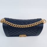 Chanel Le Boy Old Medium Blue -s27