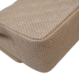 Chanel Mini Rectangle Raffia Dark Beige GHW