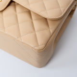 Chanel Double Flap Beige Jumbo - (MICROCHIP)