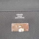 Hermes Kelly Wallet Black PHW - A