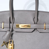 Hermes Birkin 30 Etain GHW - A