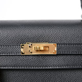 Hermes Kelly 25 Sellier Epsom Noir GHW - U