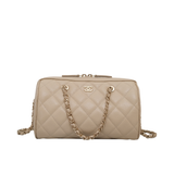 Chanel Mini Bowling Bag Beige Caviar -(MICROCHIP)
