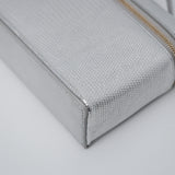 Chanel Slim Long Vanity Silver Metallic Lizard Embossed GHW
