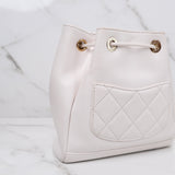 Chanel Business Affinity Bucket Bag White Caviar s30