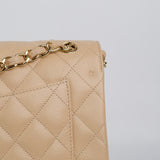 Chanel Beige Double Flap Jumbo Beige Clair -s17