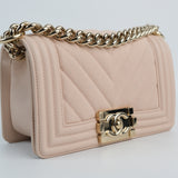 Chanel Le boy Small Chevron Light Pink