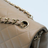 Chanel Double Flap Medium Dark Beige GHW - (MICROCHIP)