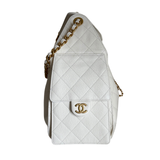HOLD Chanel 25 Medium White GHW - (MICROCHIP)