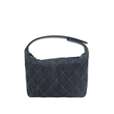 Chanel Classic Mini Hobo Pouch w/ Chain Dark Blue Denim