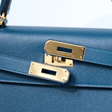 Hermes Kelly 28 Sellier Vert Bosphere GHW - T