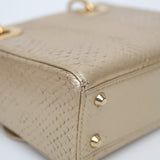 Dior Mini Lady D Phython Gold