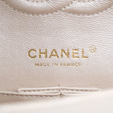 Chanel Double Flap Pearly Beige Medium -s16