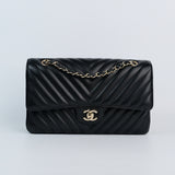 Chanel Chevron Double Flap Medium -s23