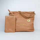 Chanel 22 Small Caramel Ghw - (MICROCHIP)