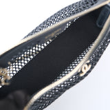 Chanel 2025SS Mesh & Shiny Lambskin Clutch with Chain