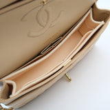 Chanel Double Flap Medium Beige Claire GHW - (MICROCHIP)
