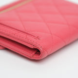 Chanel Dark Pink Trifold Wallet GHW - s22