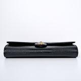 Chanel Lizard Embossed Clutch with Chain