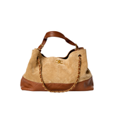 Chanel Coco Base Medium Caramel Suede Hobo Bag