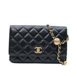 Chanel WOC Black Lambskin Pearl Crush GHW - s30