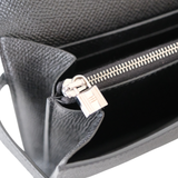 Hermes Kelly Wallet Black PHW - A