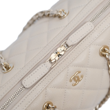 Chanel Mini Bowling Bag Beige Caviar -(MICROCHIP)