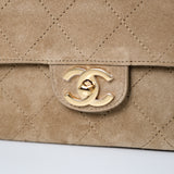 Chanel 26s Suede Dark Beige Maxi Flap GHW - (BRANDNEW)